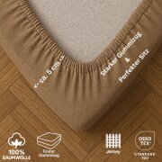 Jersey Spannbettlaken Premium  Marke 200 x 220 cm Nougat