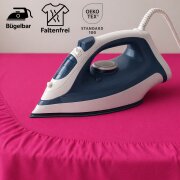 EXKLUSIV HEIMTEXTIL Jersey Spannbettlaken Premium 200 x 220 cm Pink 100% Baumwolle Öko - Tex Zertifiziert Bed-Sheet Bettlaken Spannbetttuch Topper Leinentuch