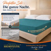 EXKLUSIV HEIMTEXTIL Jersey Spannbettlaken 120 x 200 cm Petrol