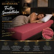 EXKLUSIV HEIMTEXTIL Frottee Spannbettlaken Rundumgummizug Marke 200 x 220 cm Bordeaux 80% Baumwolle 20% Polyester  Öko - Tex Zertifiziert Bed-Sheet Bettlaken Spannbetttuch Topper Leinentuch