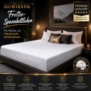 EXKLUSIV HEIMTEXTIL Frottee Spannbettlaken Rundumgummizug Marke 200 x 220 cm Weiss 80% Baumwolle 20% Polyester  Öko - Tex Zertifiziert Bed-Sheet Bettlaken Spannbetttuch Topper Leinentuch