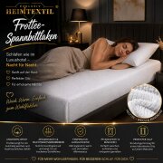 EXKLUSIV HEIMTEXTIL Frottee Spannbettlaken Rundumgummizug Marke 200 x 220 cm Weiss 80% Baumwolle 20% Polyester  Öko - Tex Zertifiziert Bed-Sheet Bettlaken Spannbetttuch Topper Leinentuch
