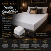 EXKLUSIV HEIMTEXTIL Frottee Spannbettlaken Rundumgummizug Marke 200 x 220 cm Weiss 80% Baumwolle 20% Polyester  Öko - Tex Zertifiziert Bed-Sheet Bettlaken Spannbetttuch Topper Leinentuch