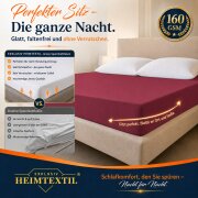EXKLUSIV HEIMTEXTIL Jersey Spannbettlaken Deluxe 120 x 200 cm Bordeaux 160 GSM, 100% Baumwolle Öko - Tex Zertifiziert Bed-Sheet Bettlaken Spannbetttuch Topper Leinentuch