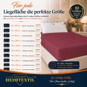 EXKLUSIV HEIMTEXTIL Jersey Spannbettlaken Deluxe 120 x 200 cm Bordeaux 160 GSM, 100% Baumwolle Öko - Tex Zertifiziert Bed-Sheet Bettlaken Spannbetttuch Topper Leinentuch