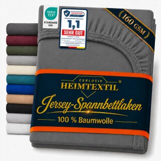 Jersey Spannbettlaken Deluxe 200 x 220 cm Anthrazit