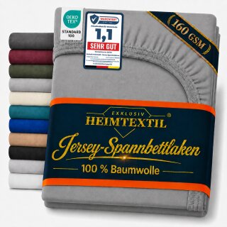 Jersey Spannbettlaken Deluxe 200 x 220 cm Grau