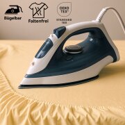 EXKLUSIV HEIMTEXTIL Frottee Spannbettlaken Rundumgummizug Marke 70 x 140 cm Gelb 80% Baumwolle 20% Polyester  Öko - Tex Zertifiziert Bed-Sheet Bettlaken Spannbetttuch Topper Leinentuch