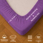 EXKLUSIV HEIMTEXTIL Frottee Spannbettlaken Premium 90 - 100 x 200 cm Lila 80% Baumwolle 20% Polyester  Öko - Tex Zertifiziert Bed-Sheet Bettlaken Spannbetttuch