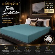 EXKLUSIV HEIMTEXTIL Frottee Spannbettlaken Premium 140 - 160 x 200 cm Türkis 80% Baumwolle 20% Polyester  Öko - Tex Zertifiziert Bed-Sheet Bettlaken Spannbetttuch