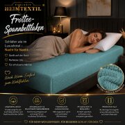 EXKLUSIV HEIMTEXTIL Frottee Spannbettlaken Premium 140 - 160 x 200 cm Türkis 80% Baumwolle 20% Polyester  Öko - Tex Zertifiziert Bed-Sheet Bettlaken Spannbetttuch
