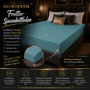 EXKLUSIV HEIMTEXTIL Frottee Spannbettlaken Premium 140 - 160 x 200 cm Türkis 80% Baumwolle 20% Polyester  Öko - Tex Zertifiziert Bed-Sheet Bettlaken Spannbetttuch