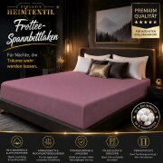 EXKLUSIV HEIMTEXTIL Frottee Spannbettlaken Premium 200 x 220 cm Lila 80% Baumwolle 20% Polyester  Öko - Tex Zertifiziert Bed-Sheet Bettlaken Spannbetttuch