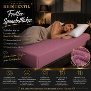 EXKLUSIV HEIMTEXTIL Frottee Spannbettlaken Premium 200 x 220 cm Lila 80% Baumwolle 20% Polyester  Öko - Tex Zertifiziert Bed-Sheet Bettlaken Spannbetttuch