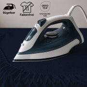 EXKLUSIV HEIMTEXTIL Frottee Spannbettlaken Premium 200 x 220 cm Navyblau 80% Baumwolle 20% Polyester  Öko - Tex Zertifiziert Bed-Sheet Bettlaken Spannbetttuch