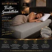EXKLUSIV HEIMTEXTIL Frottee Spannbettlaken Premium 200 x 220 cm Grau 80% Baumwolle 20% Polyester  Öko - Tex Zertifiziert Bed-Sheet Bettlaken Spannbetttuch