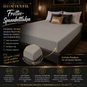 EXKLUSIV HEIMTEXTIL Frottee Spannbettlaken Premium 200 x 220 cm Grau 80% Baumwolle 20% Polyester  Öko - Tex Zertifiziert Bed-Sheet Bettlaken Spannbetttuch