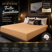 EXKLUSIV HEIMTEXTIL Frottee Spannbettlaken Premium 200 x 220 cm Nougat 80% Baumwolle 20% Polyester  Öko - Tex Zertifiziert Bed-Sheet Bettlaken Spannbetttuch