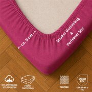 EXKLUSIV HEIMTEXTIL Frottee Spannbettlaken Rundumgummizug Marke 70 x 140 cm Lila 80% Baumwolle 20% Polyester  Öko - Tex Zertifiziert Bed-Sheet Bettlaken Spannbetttuch Topper Leinentuch