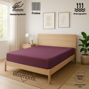 EXKLUSIV HEIMTEXTIL Frottee Spannbettlaken Rundumgummizug Marke 90 x 200 cm Lila 80% Baumwolle 20% Polyester  Öko - Tex Zertifiziert Bed-Sheet Bettlaken Spannbetttuch Topper Leinentuch