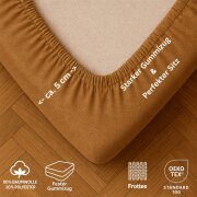 EXKLUSIV HEIMTEXTIL Frottee Spannbettlaken Rundumgummizug Marke 90 x 200 cm Nougat 80% Baumwolle 20% Polyester  Öko - Tex Zertifiziert Bed-Sheet Bettlaken Spannbetttuch Topper Leinentuch