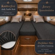 EXKLUSIV HEIMTEXTIL Jersey Spannbettlaken Set Wohnmobil Anthrazit