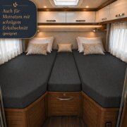 EXKLUSIV HEIMTEXTIL Jersey Spannbettlaken Set Wohnmobil Anthrazit