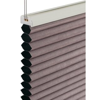 Wabenplissee Verspannt mit Klemmträgern ohne Bohren Verdunklung 60 x 140 cm silbergrau-braun