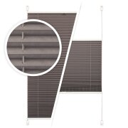 Wabenplissee Verspannt mit Klemmträgern ohne Bohren Verdunklung 60 x 140 cm silbergrau-braun