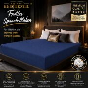 EXKLUSIV HEIMTEXTIL Frottee Spannbettlaken 200 x 220 cm Navyblau