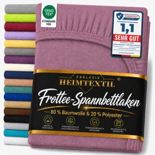 EXKLUSIV HEIMTEXTIL Frottee Spannbettlaken 120 x 200 cm Lila