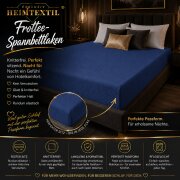 EXKLUSIV HEIMTEXTIL Frottee Spannbettlaken 120 x 200 cm Navyblau