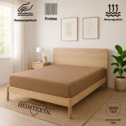 EXKLUSIV HEIMTEXTIL Frottee Spannbettlaken 120 x 200 cm Nougat 80% Baumwolle 20% Polyester  Öko - Tex Zertifiziert Bed-Sheet Bettlaken Spannbetttuch Topper Leinentuch