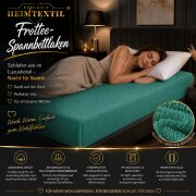 EXKLUSIV HEIMTEXTIL Frottee Spannbettlaken 120 x 200 cm Petrol