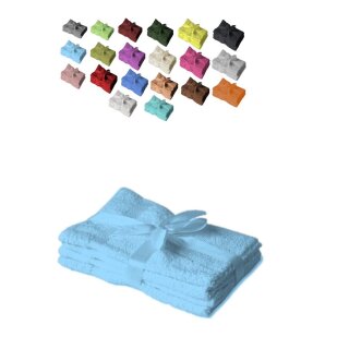 Gästehandtuch 4er Set 30 x 50 cm Hellblau