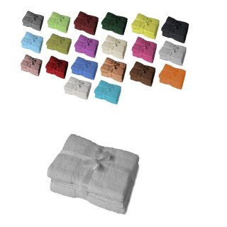 Saunatuch 2er Set 80 x 200 cm Silber