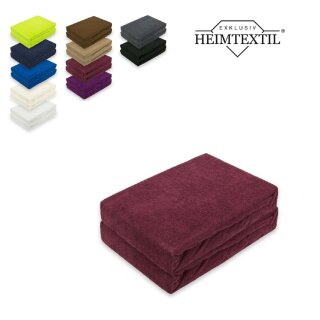 Frottee Spannbettlaken Rundumgummizug Marke Doppelpack 90 x 200 cm Bordeaux