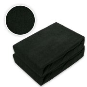 Frottee Spannbettlaken Rundumgummizug Marke Doppelpack 90 x 200 cm Schwarz