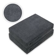 Frottee Spannbettlaken Rundumgummizug Marke Doppelpack 140 x 200 cm Anthrazit
