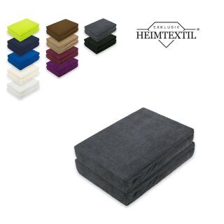 Frottee Spannbettlaken Rundumgummizug Marke Doppelpack 200 x 220 cm Anthrazit