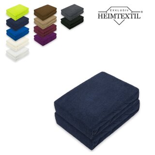 Frottee Spannbettlaken Rundumgummizug Marke Doppelpack 90 x 200 cm Navyblau