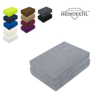 Frottee Spannbettlaken Rundumgummizug Marke Doppelpack 90 x 200 cm Grau