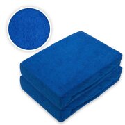 Frottee Spannbettlaken Premium Marke Doppelpack  90 - 100 x 200 cm Royalblau