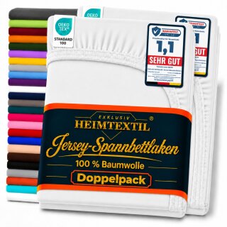 Jersey Spannbettlaken Premium Doppelpack  60 x 120 - 70 x 140 cm Silber