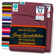 Jersey Spannbettlaken Premium Doppelpack  90 - 100 x 200...