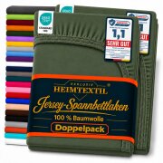 Jersey Spannbettlaken Premium Doppelpack  90 - 100 x 200...