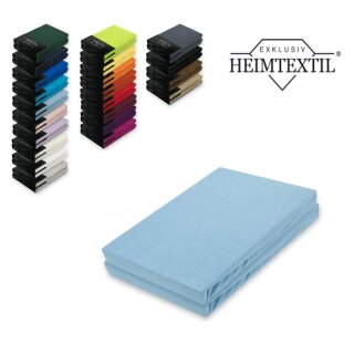 Jersey Spannbettlaken Premium  Marke Doppelpack  90 - 100 x 200 cm Hellblau