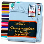 Jersey Spannbettlaken Premium Doppelpack  90 - 100 x 200...