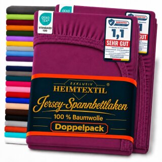 Jersey Spannbettlaken Premium Doppelpack  90 - 100 x 200 cm Lila
