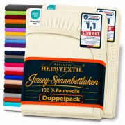 Jersey Spannbettlaken Premium Doppelpack  90 - 100 x 200...